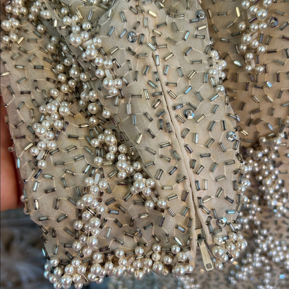 Vintage Amen Wardy silk beaded pearl dress - Picture 5 of 13